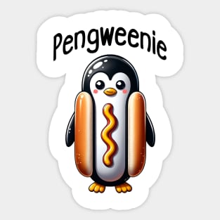 Penguin Hotdog in a Bun, a Pengweenie Sticker